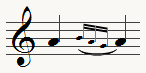 Equivalent en petites notes d'un gruppetto entre deux notes