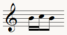 Equivalent du mordant représenté avec des petites notes